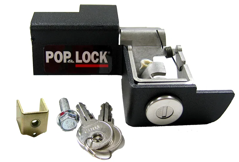 PL1300 – POPNLOCK LLC Tailgate Lock, Locks Tailgate Handle Add-On Lock Manual Black Plastic Direct-Fit
